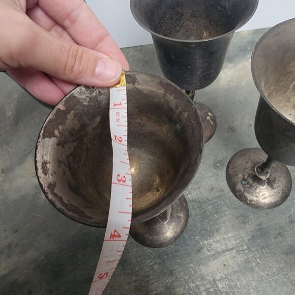 Vintage Wine Goblet Cup E.P.N.S Silver Plated Stemmed Goblet Cup *Rare Set of 4 - Picture 11 of 16